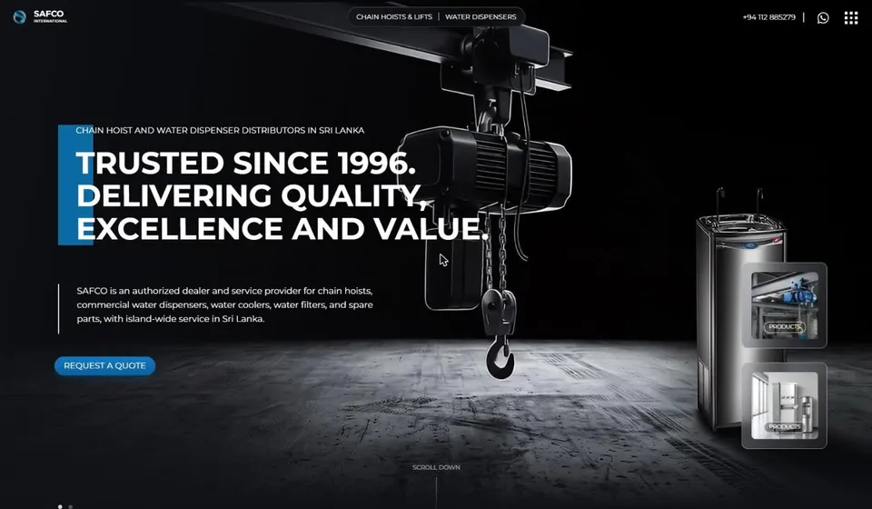 Homepage of the SAFCO International website, built by HypeX Digital